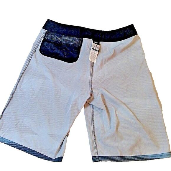 Nike Vapor Boardshorts Size 30 Blue Pinstripe Geometric Drawstring Unlined - Picture 4 of 6